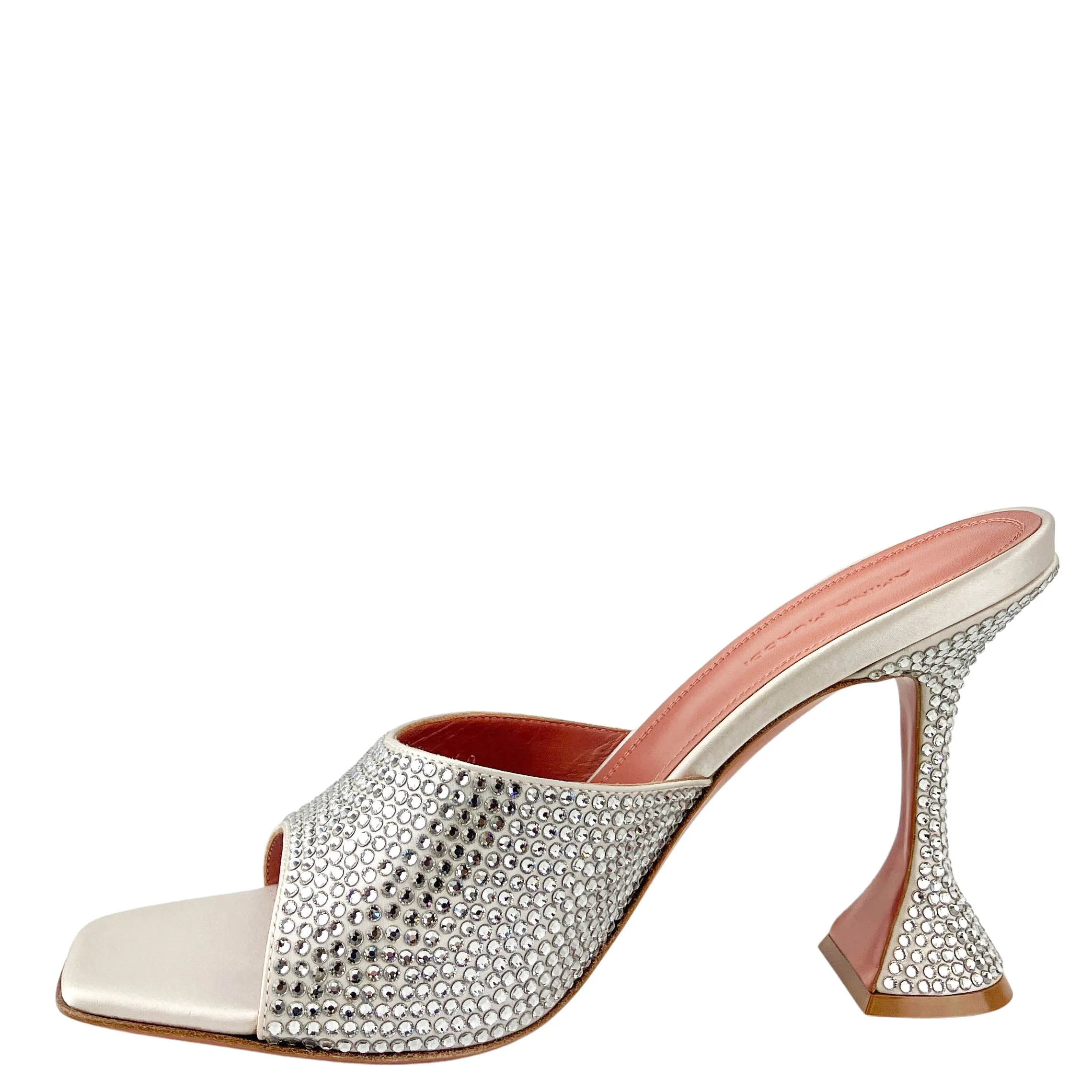 Amina Muaddi Lupita Mules in Silver