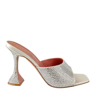 Amina Muaddi Lupita Mules in Silver