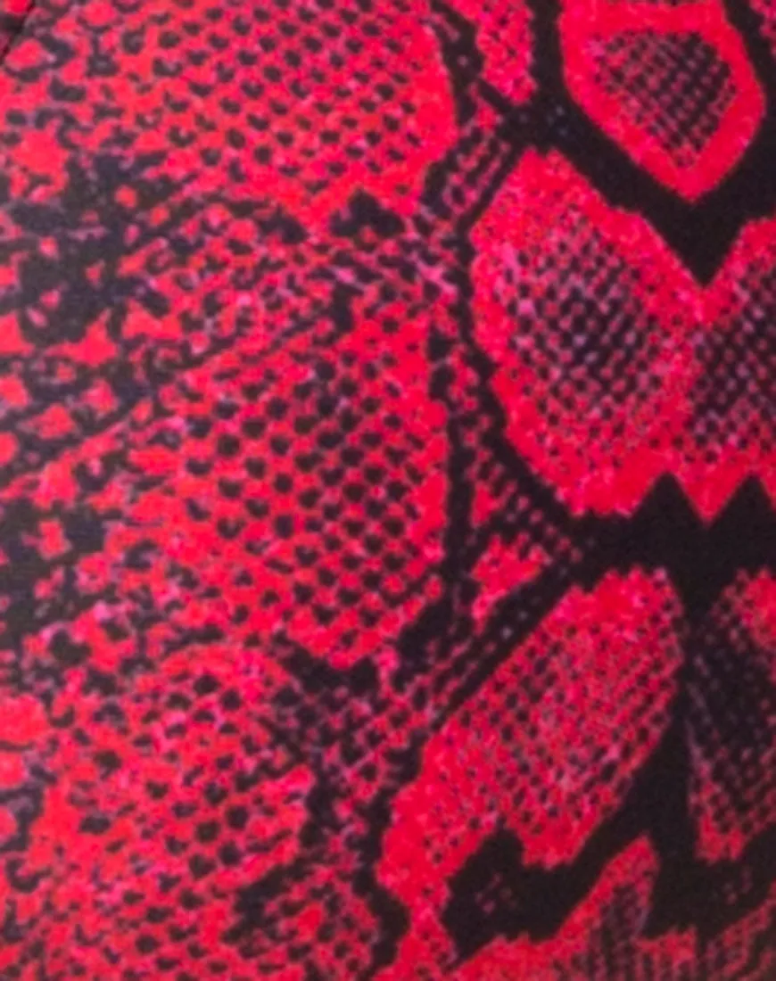 Ava Bikini Top in Red Snake