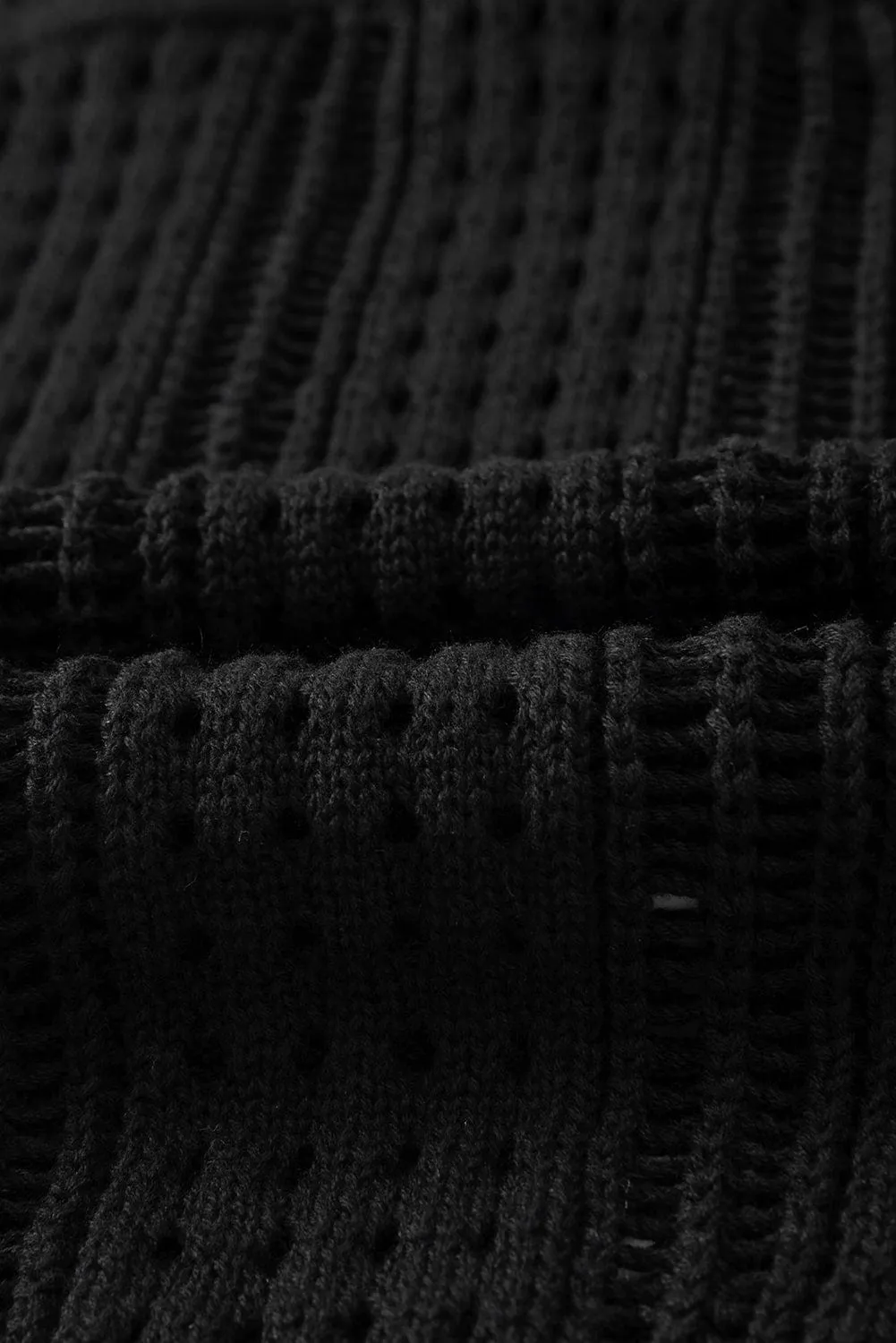 Black Crochet Knit Beach Cover Up