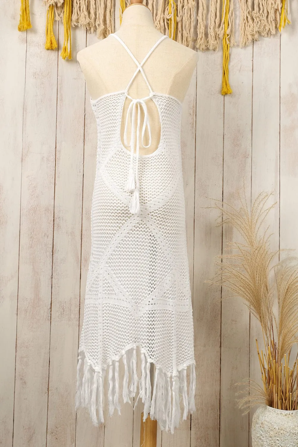 Black Crochet Knit Beach Cover Up