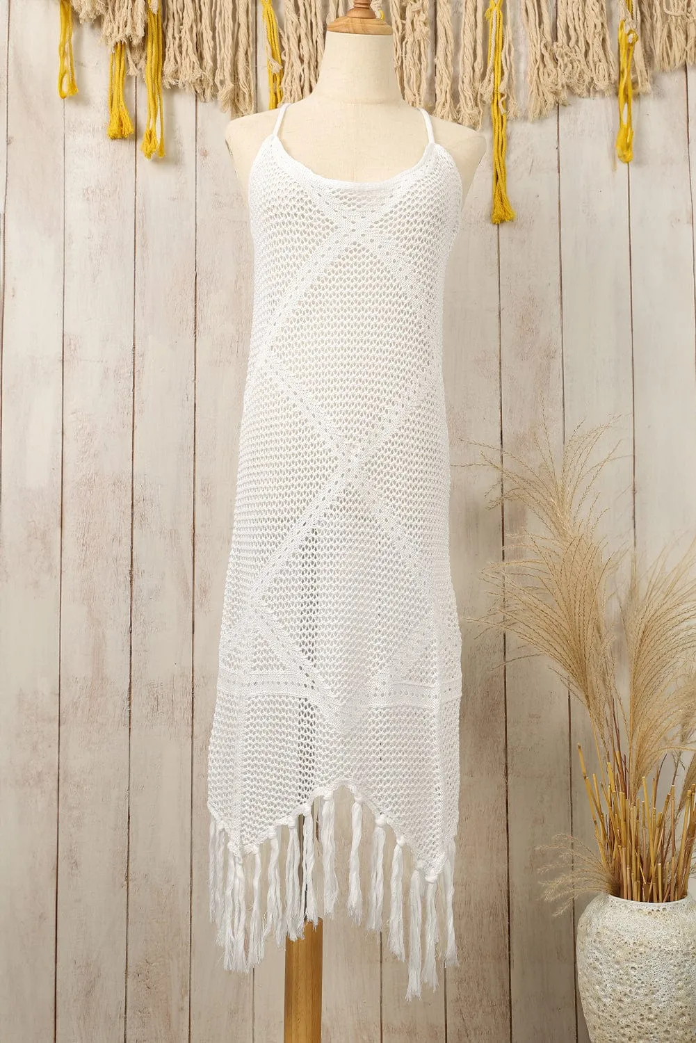 Black Crochet Knit Beach Cover Up