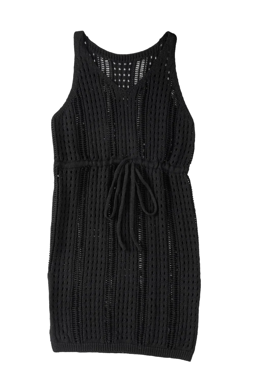 Black Crochet Knit Beach Cover Up