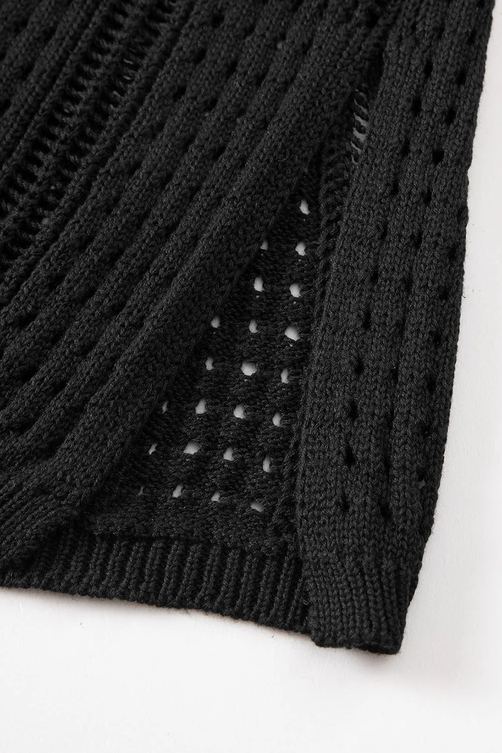 Black Crochet Knit Beach Cover Up