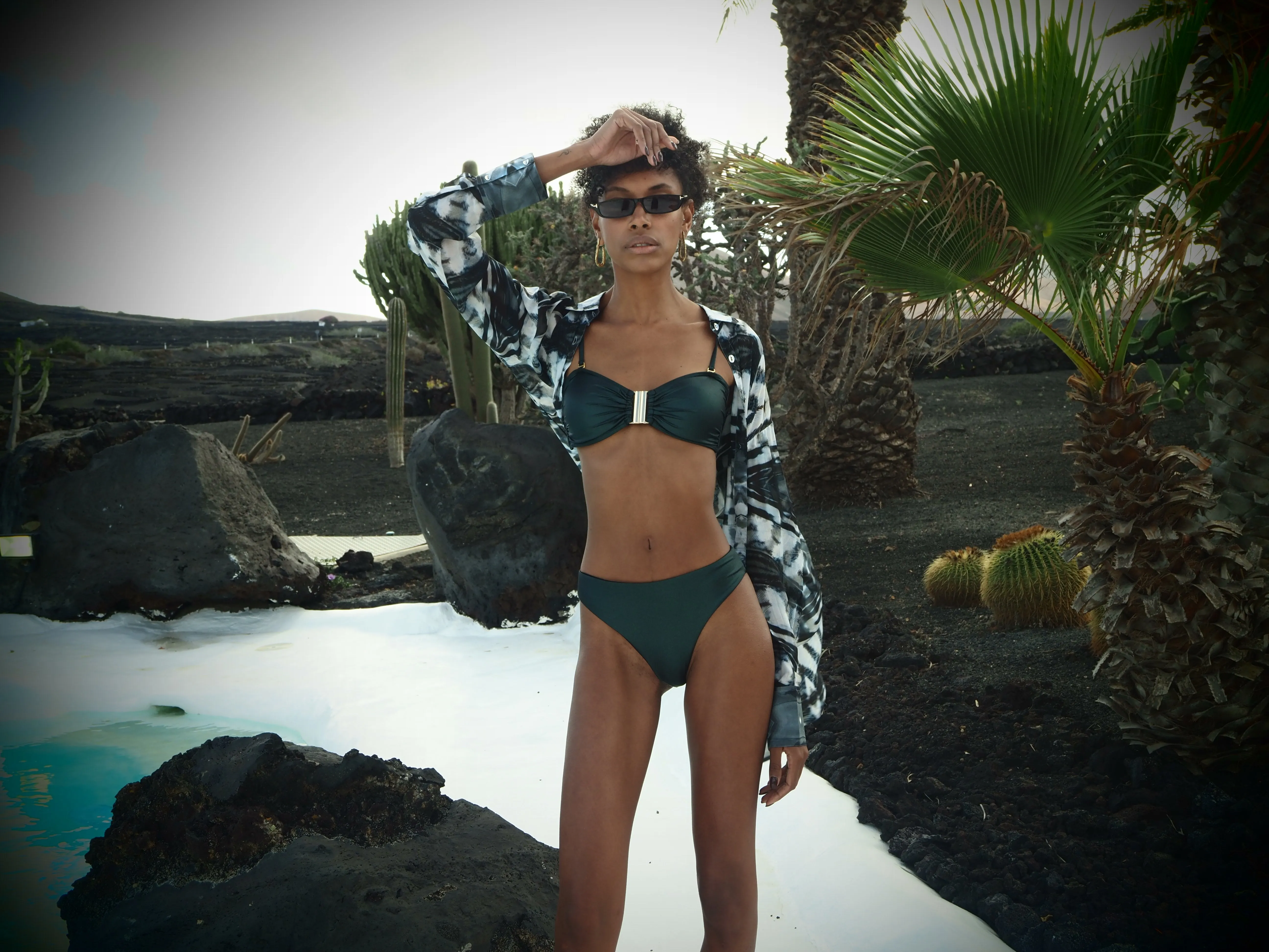 Cheeky Bikini Briefs - Metallic Pine green
