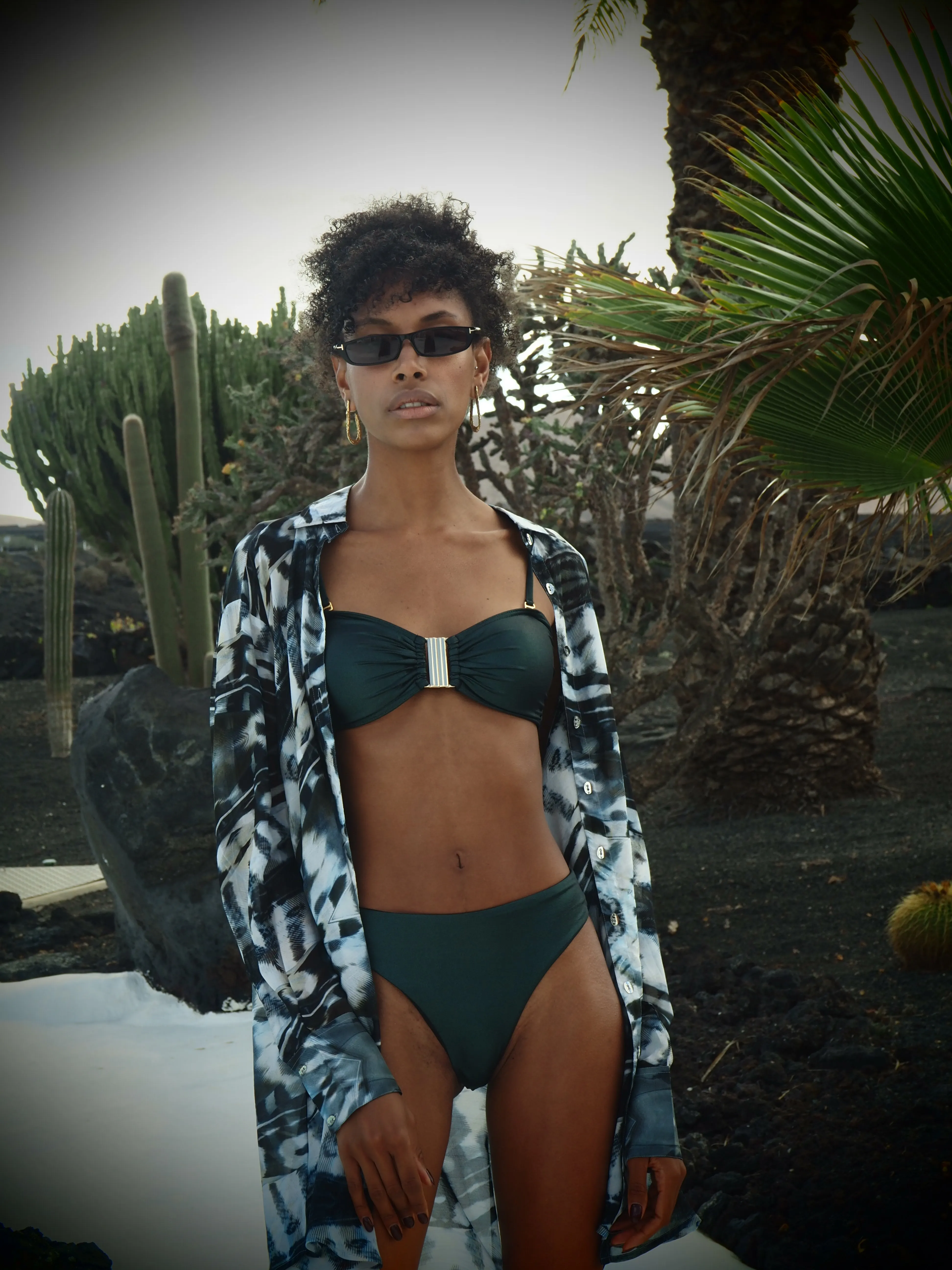 Cheeky Bikini Briefs - Metallic Pine green