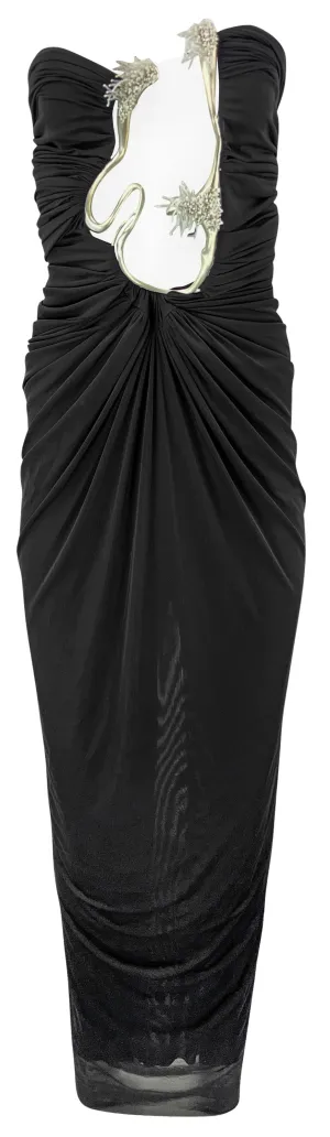 Christopher Esber Urchin Midi Dress in Black