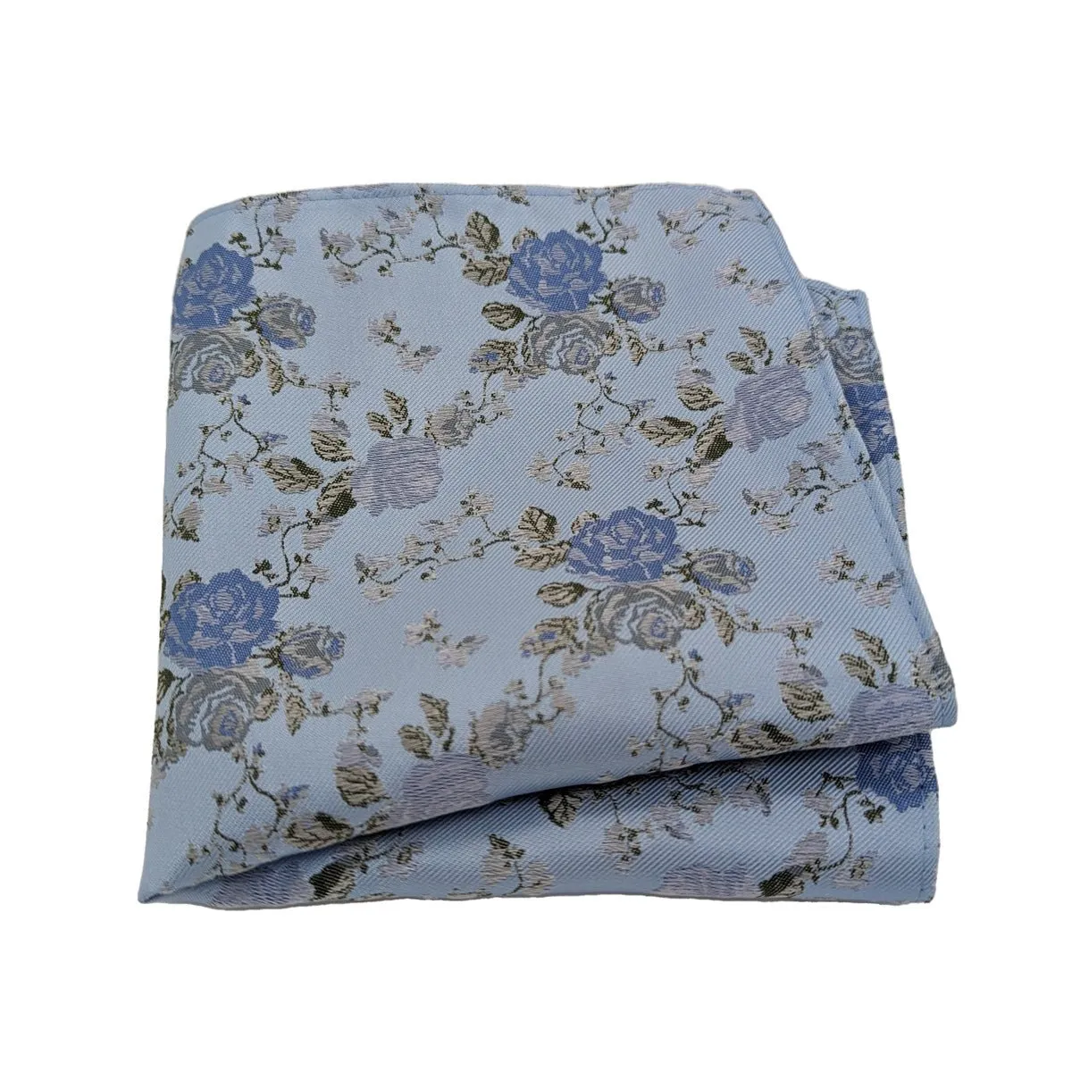 Classic Blue Rose Pocket Square
