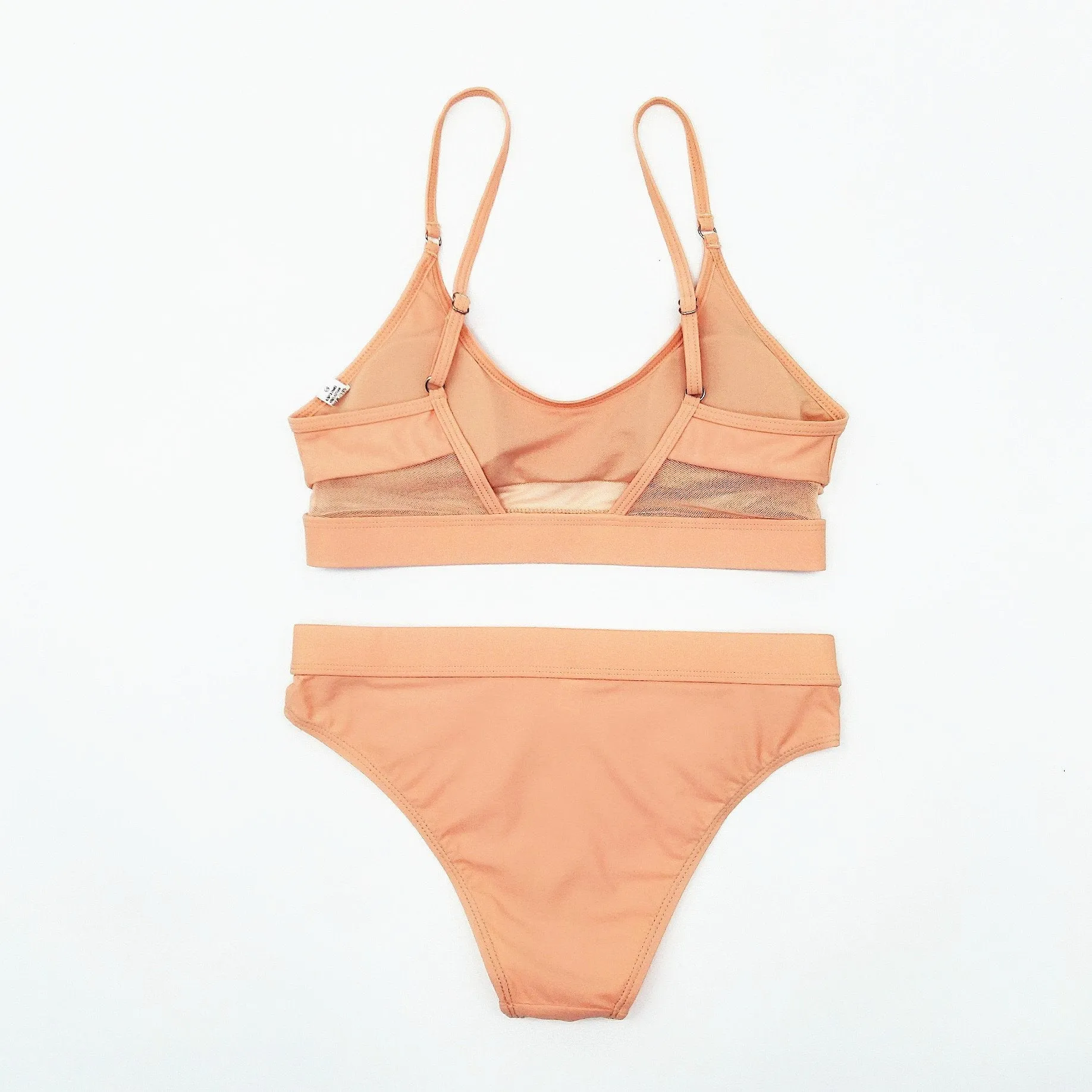 Clearance Padded Hollow Patchwork Solid Two Pieces Swimwear Bikini Set