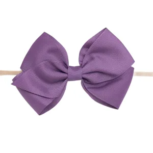 Ella Grosgrain Bow Nylon Headband - Amethyst