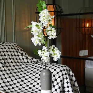 Faux Bristly Locust Flower Stick - White