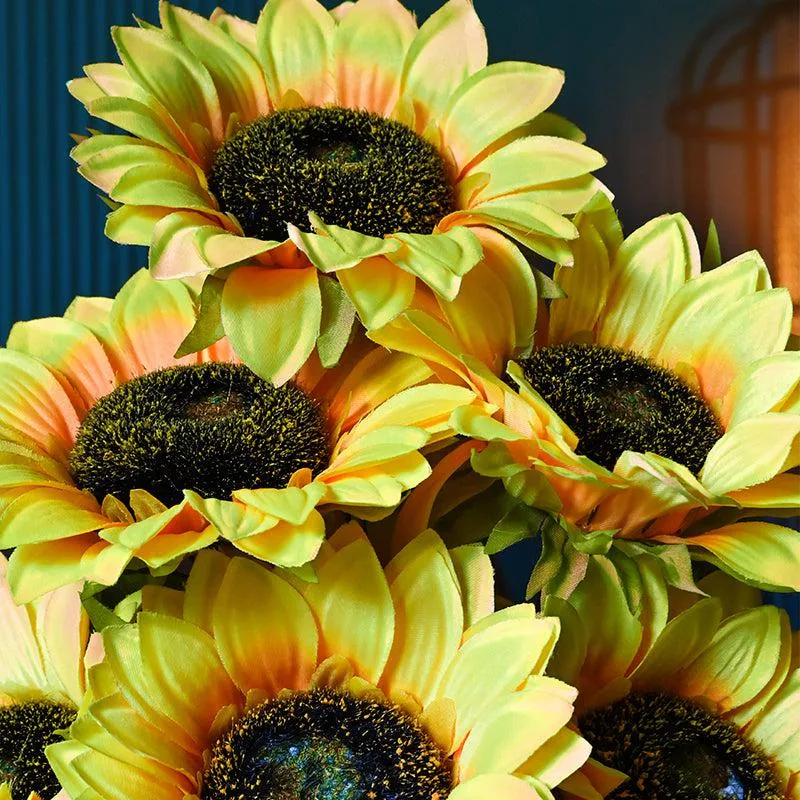 Faux Everlasting Sunflower Bunch (Yellow) - Set of Seven