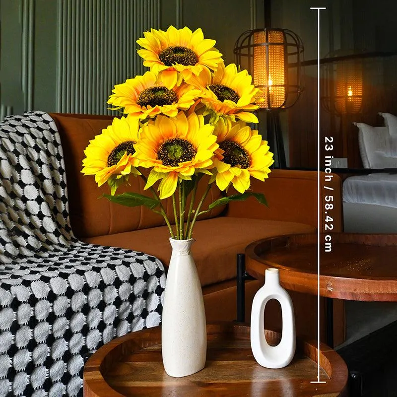Faux Everlasting Sunflower Bunch (Yellow) - Set of Seven