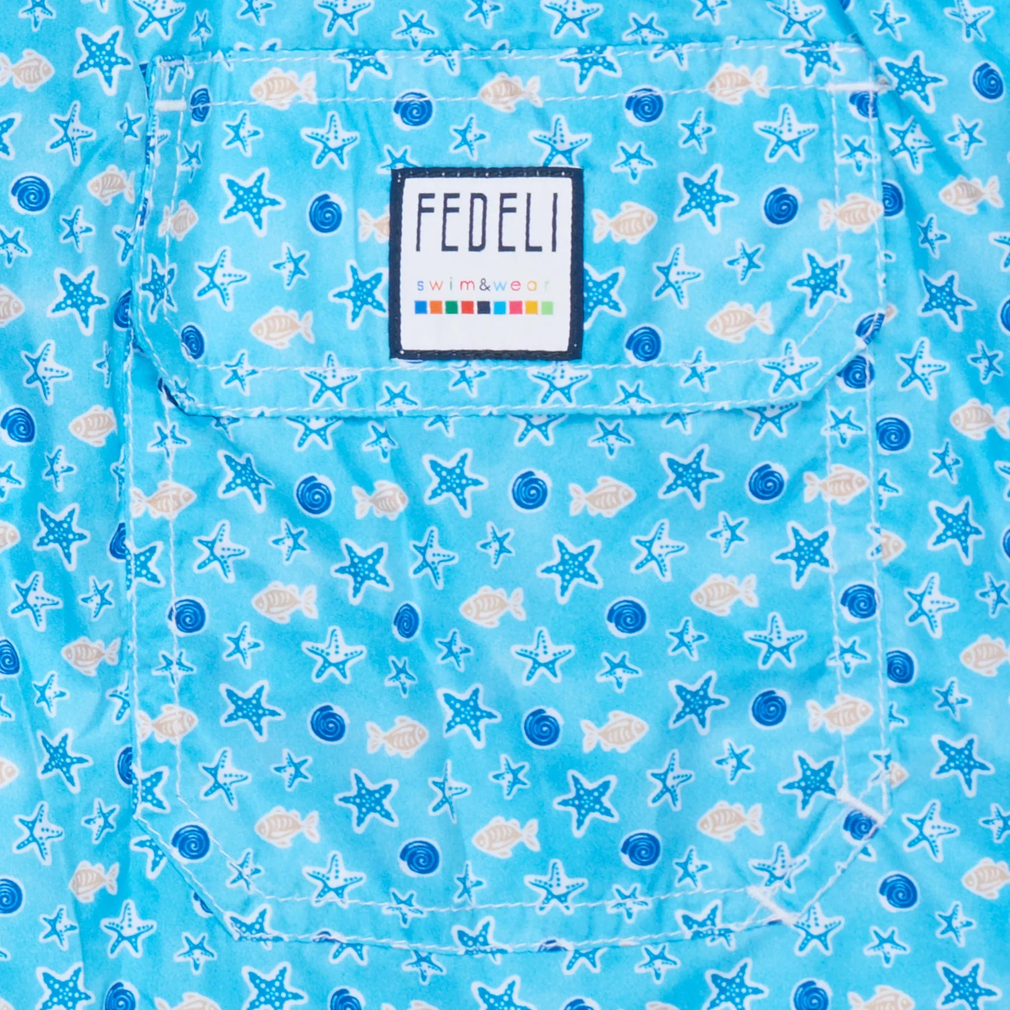 FEDELI Blue Sea Animals Print Madeira Airstop Swim Shorts Trunks NEW 3XL