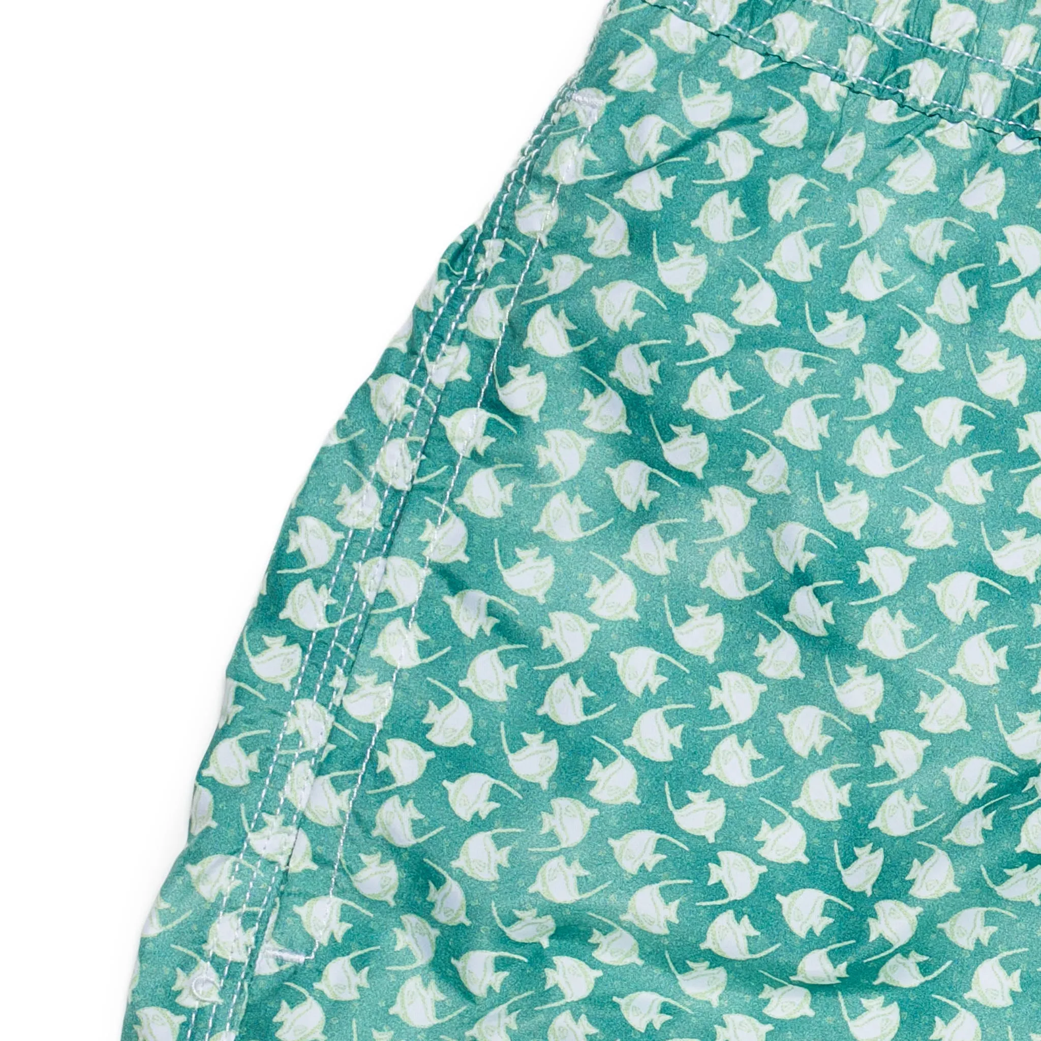 FEDELI Italy Green Fish Printed Madeira Airstop Swim Shorts Trunks NEW 3XL