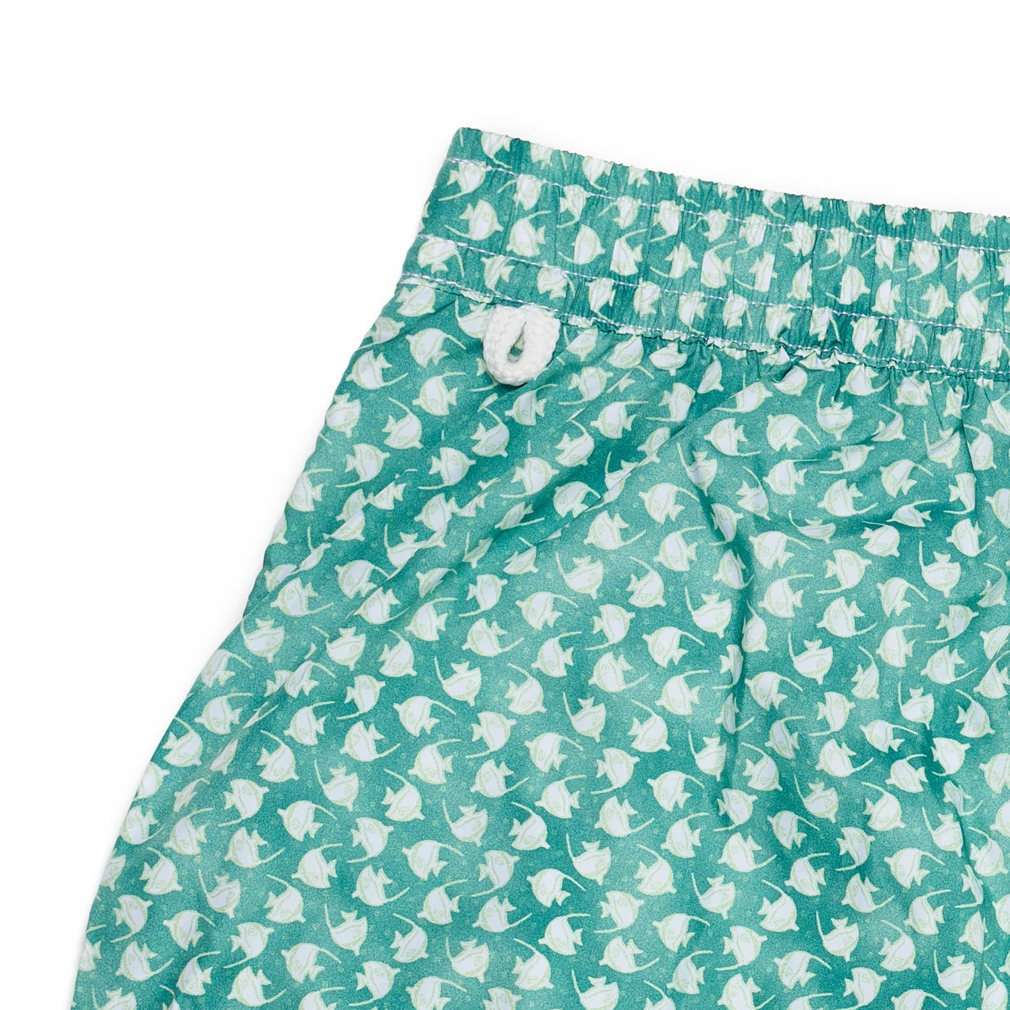 FEDELI Italy Green Fish Printed Madeira Airstop Swim Shorts Trunks NEW 3XL