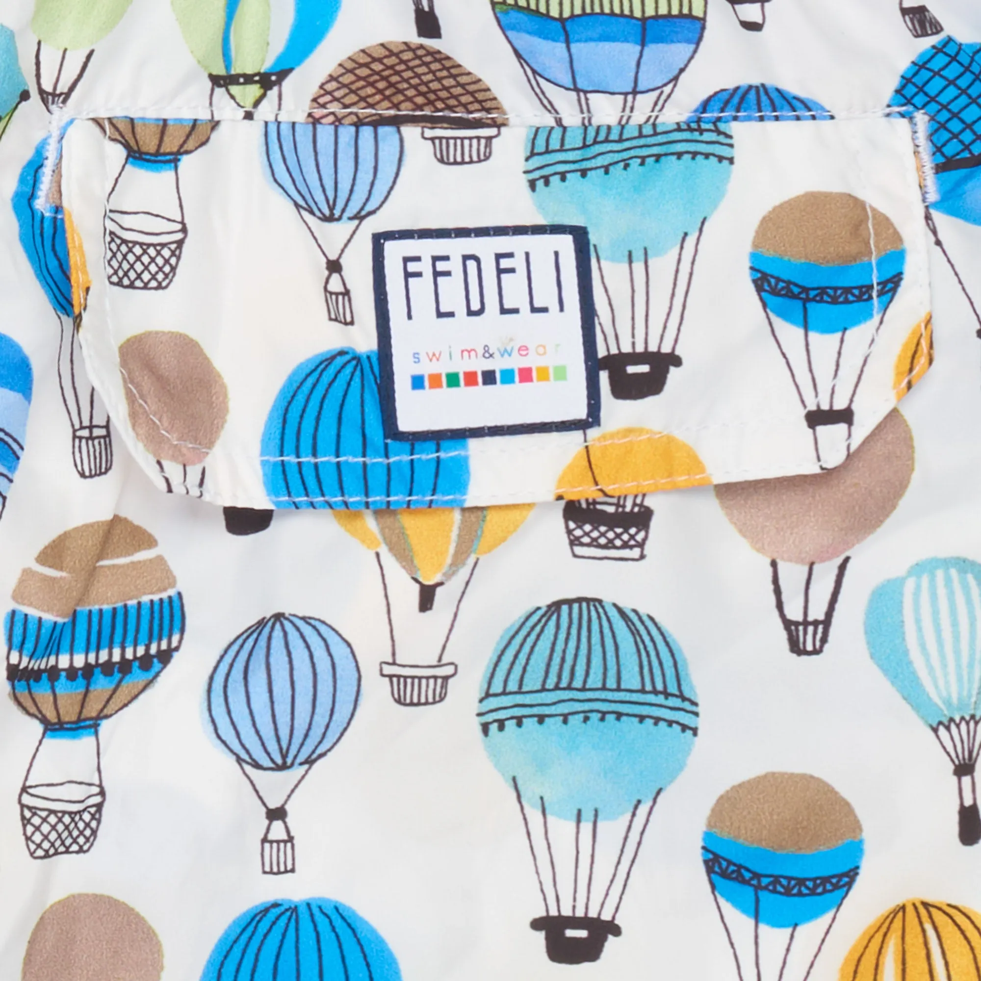 FEDELI White Balloon Print Maldive Airstop Swim Shorts Trunks NEW Size XL