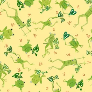 Frogs & Fronds Frogs Fabric - Yellow