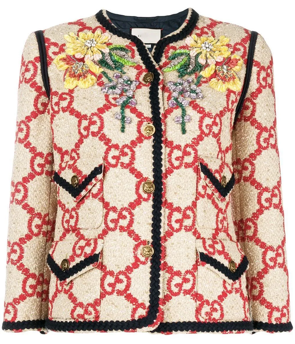GG Embroidered Tweed Jacket