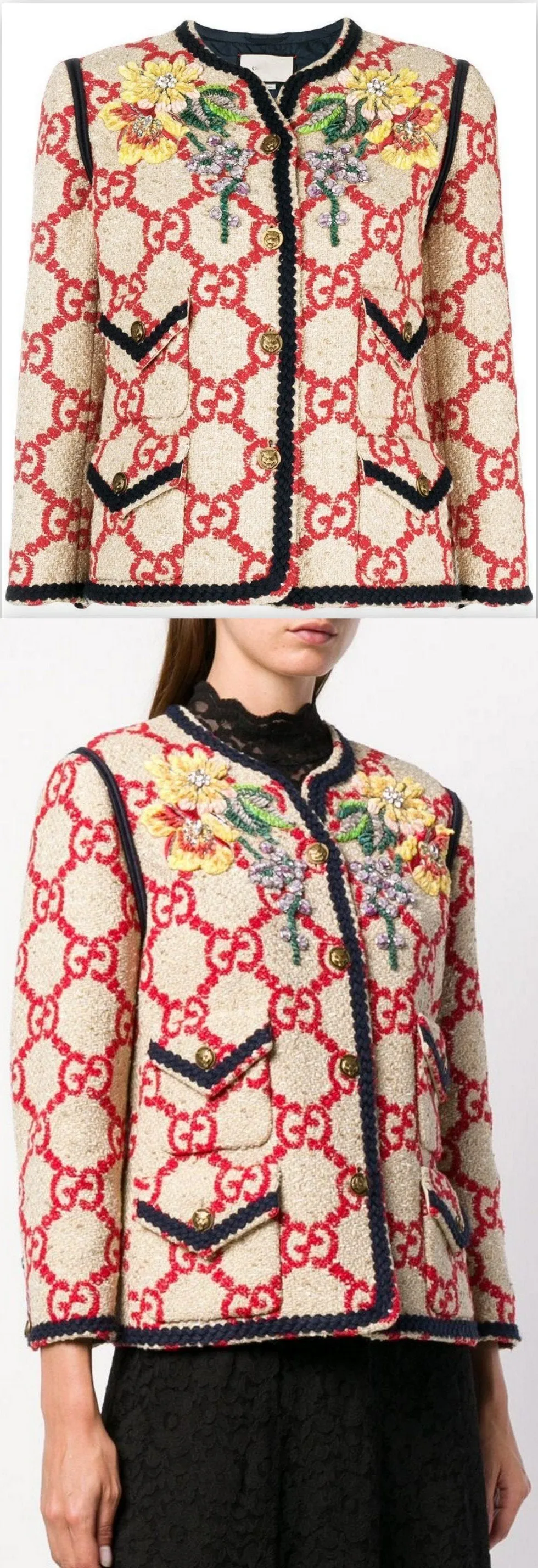 GG Embroidered Tweed Jacket