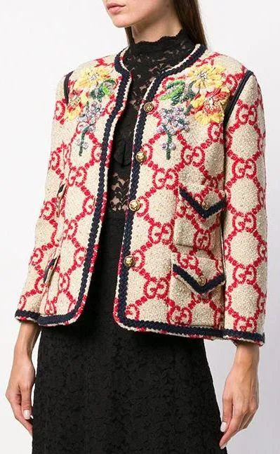 GG Embroidered Tweed Jacket