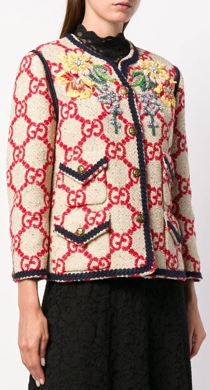 GG Embroidered Tweed Jacket