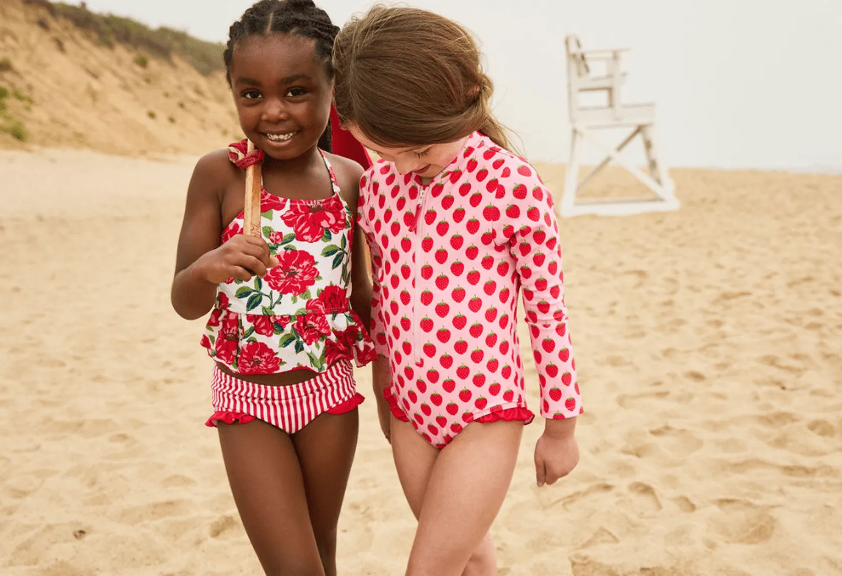 Girls Swimwear | Joy Tankini- Red Peonies | Pink Chicken