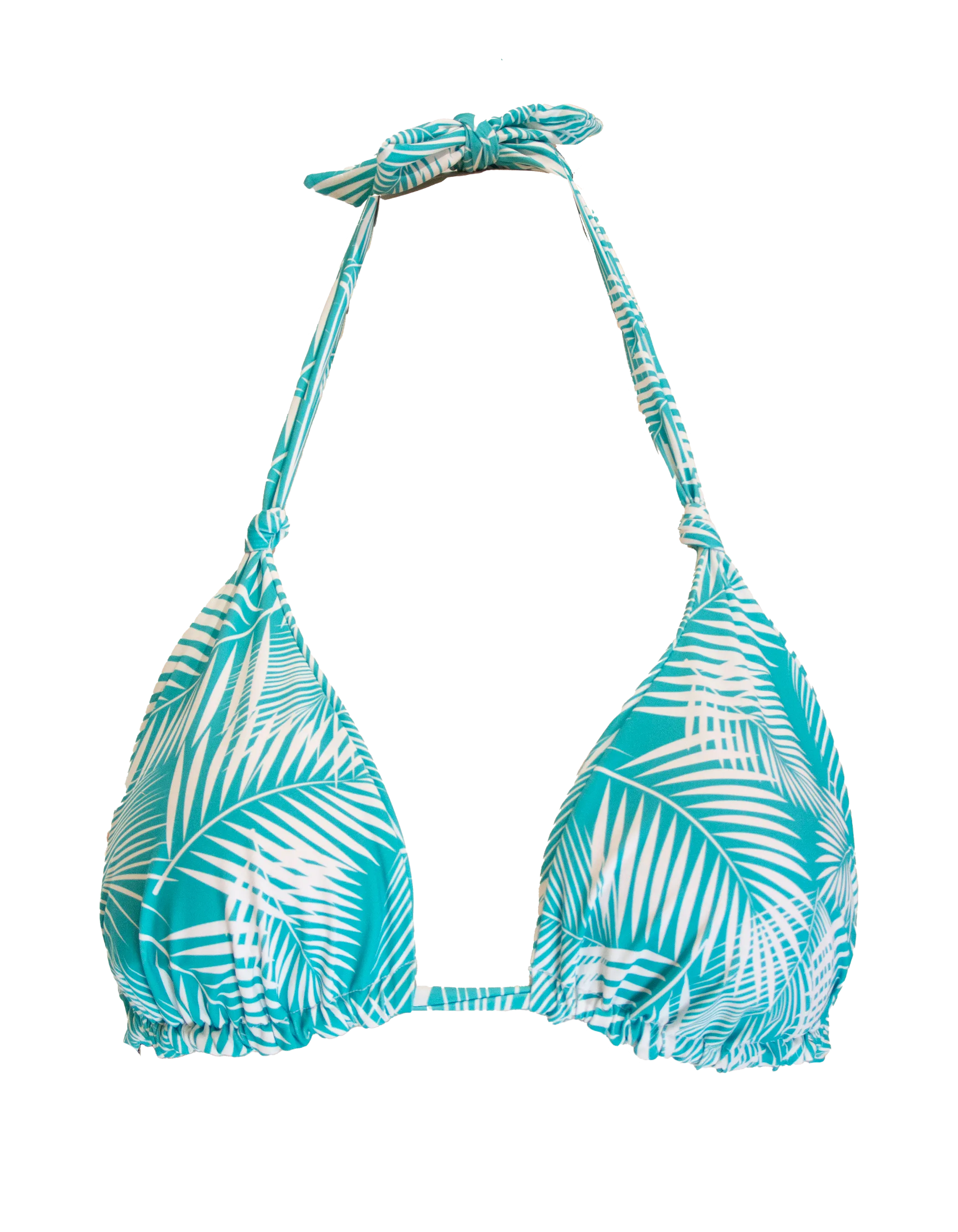 Green Fern Womens Triangle Bikini Top
