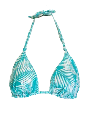 Green Fern Womens Triangle Bikini Top