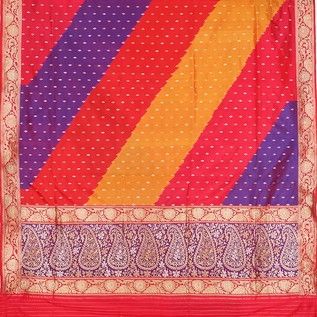Handwoven Multicolour Banarasi Silk Sari - WIIBT0038