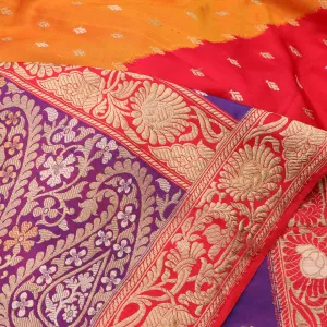 Handwoven Multicolour Banarasi Silk Sari - WIIBT0038