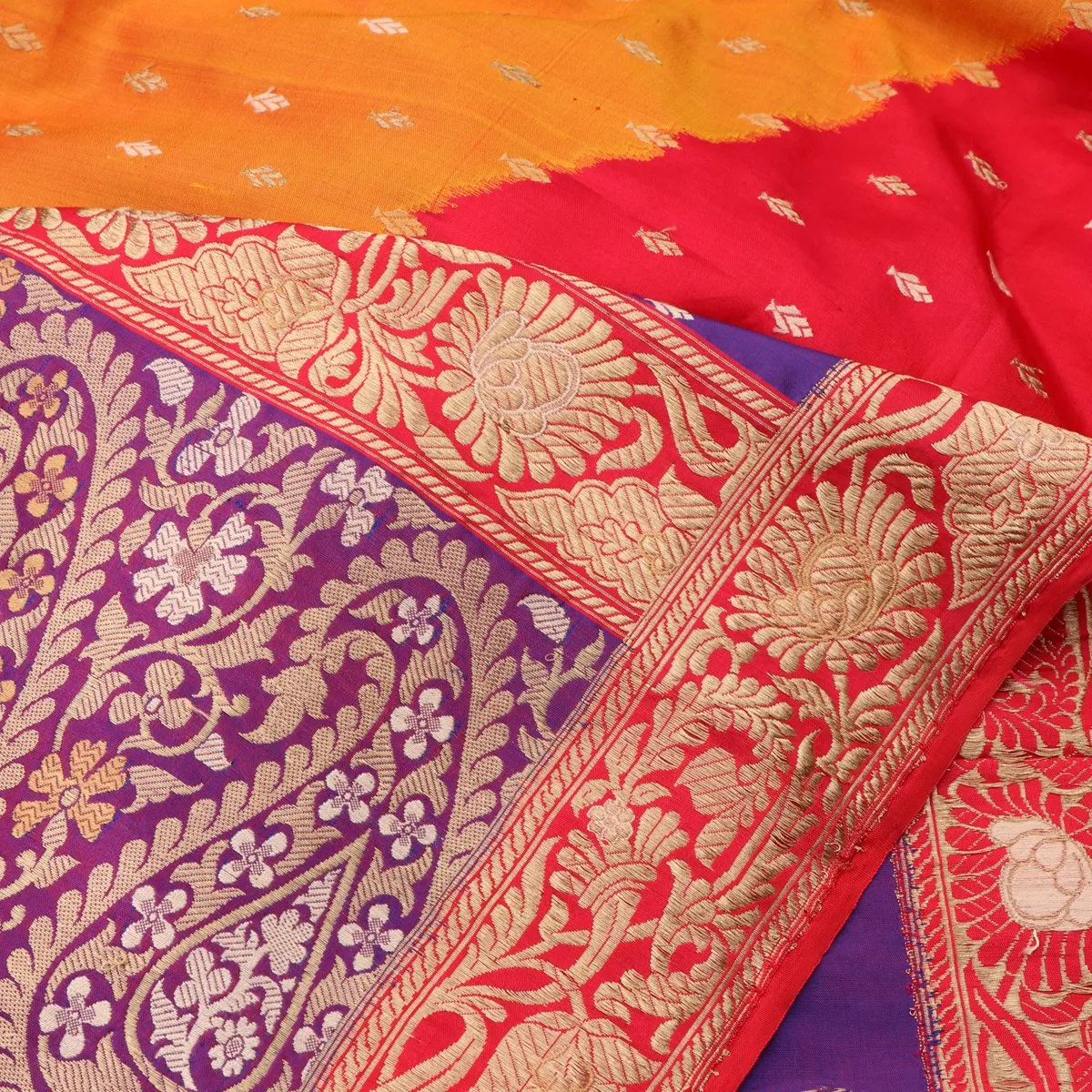 Handwoven Multicolour Banarasi Silk Sari - WIIBT0038
