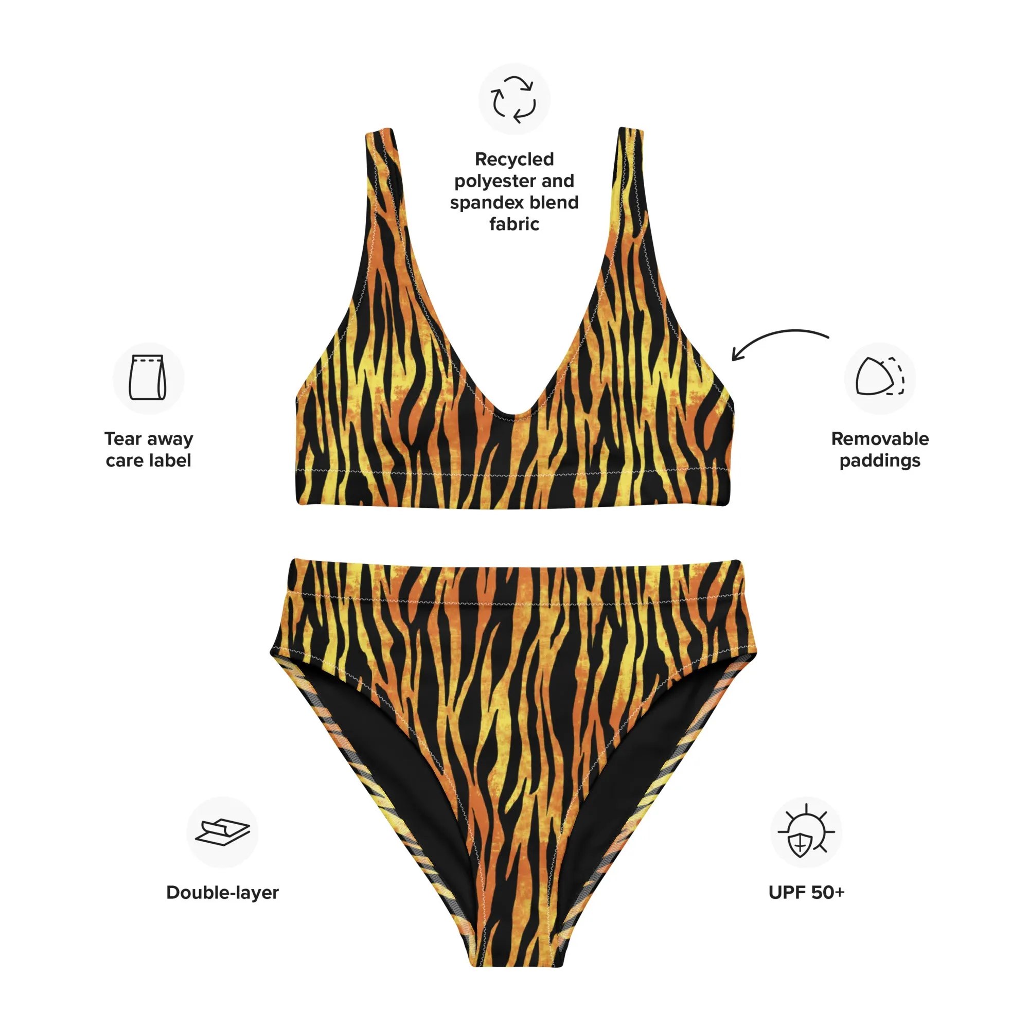 High Waisted Bikini Womens (Glamourange Luxury Bikini High Waisted - 0044 Patterns Model)