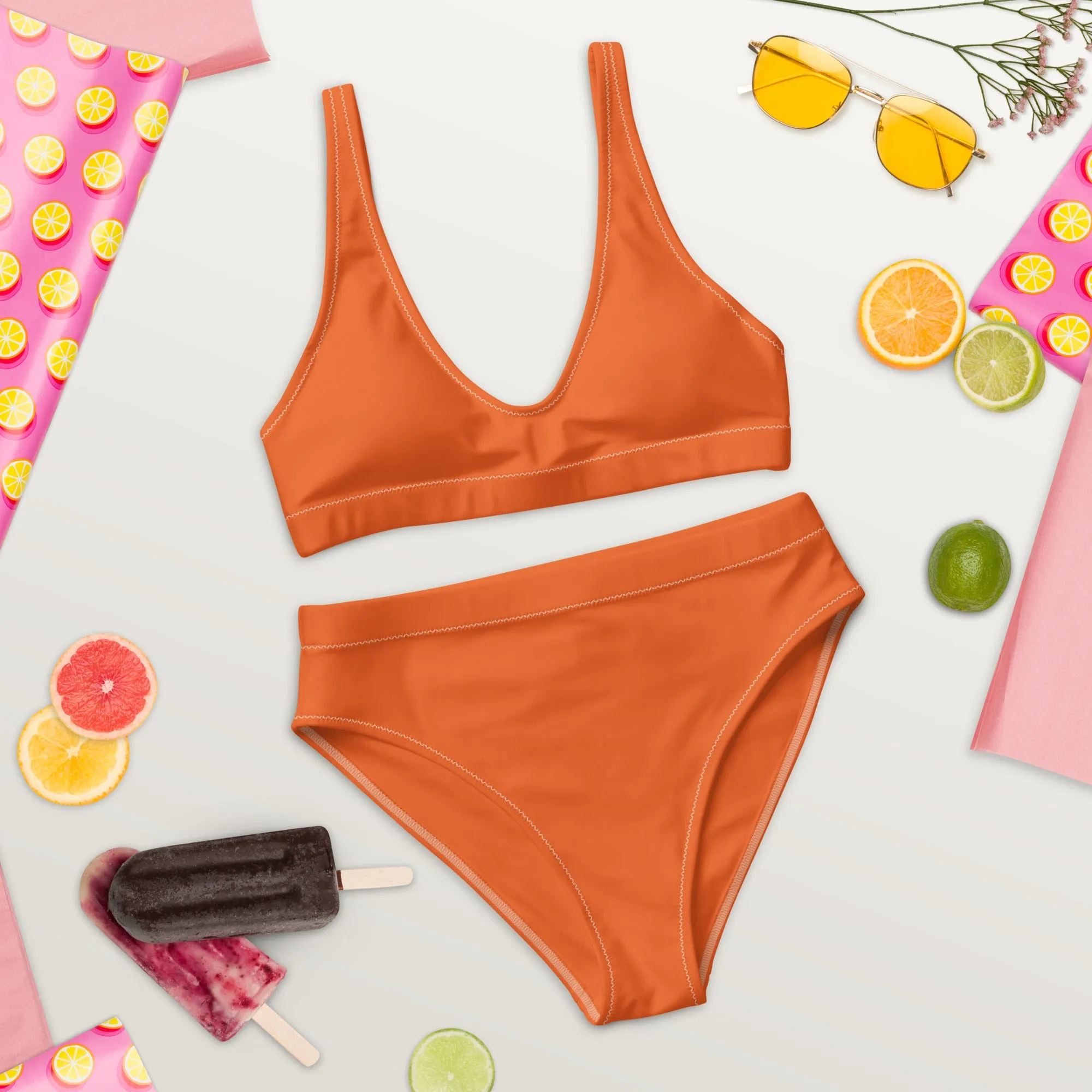 High Waisted Bikini Womens (Glamourange Luxury Bikini High Waisted - 005 Colours Model)