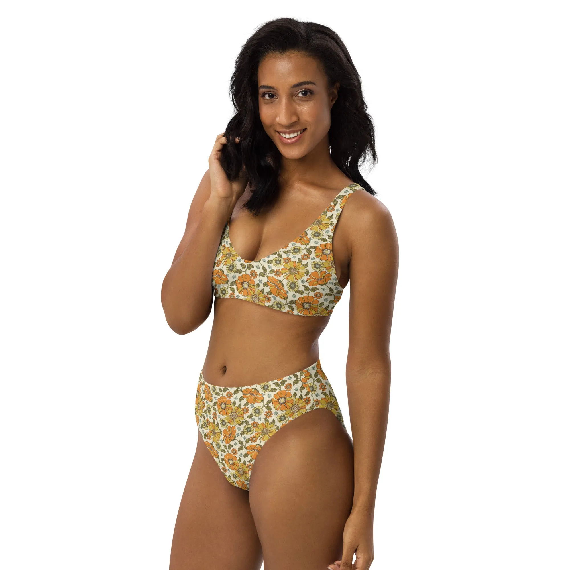 High Waisted Bikini Womens (Glamourange Luxury Bikini High Waisted - 0052 Patterns Model)