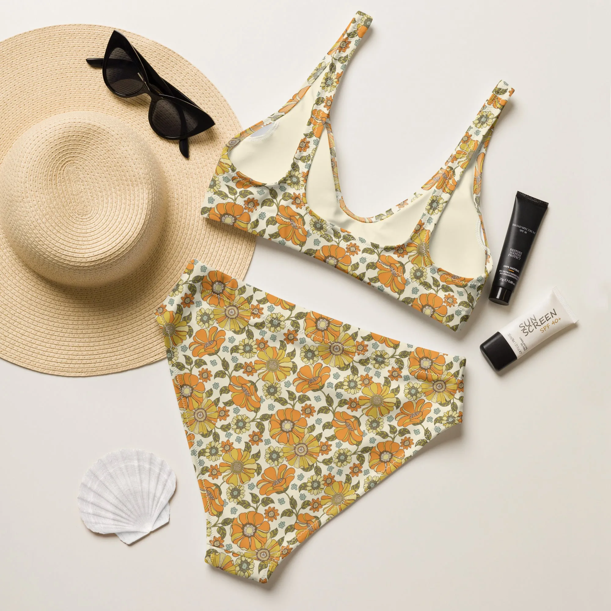 High Waisted Bikini Womens (Glamourange Luxury Bikini High Waisted - 0052 Patterns Model)