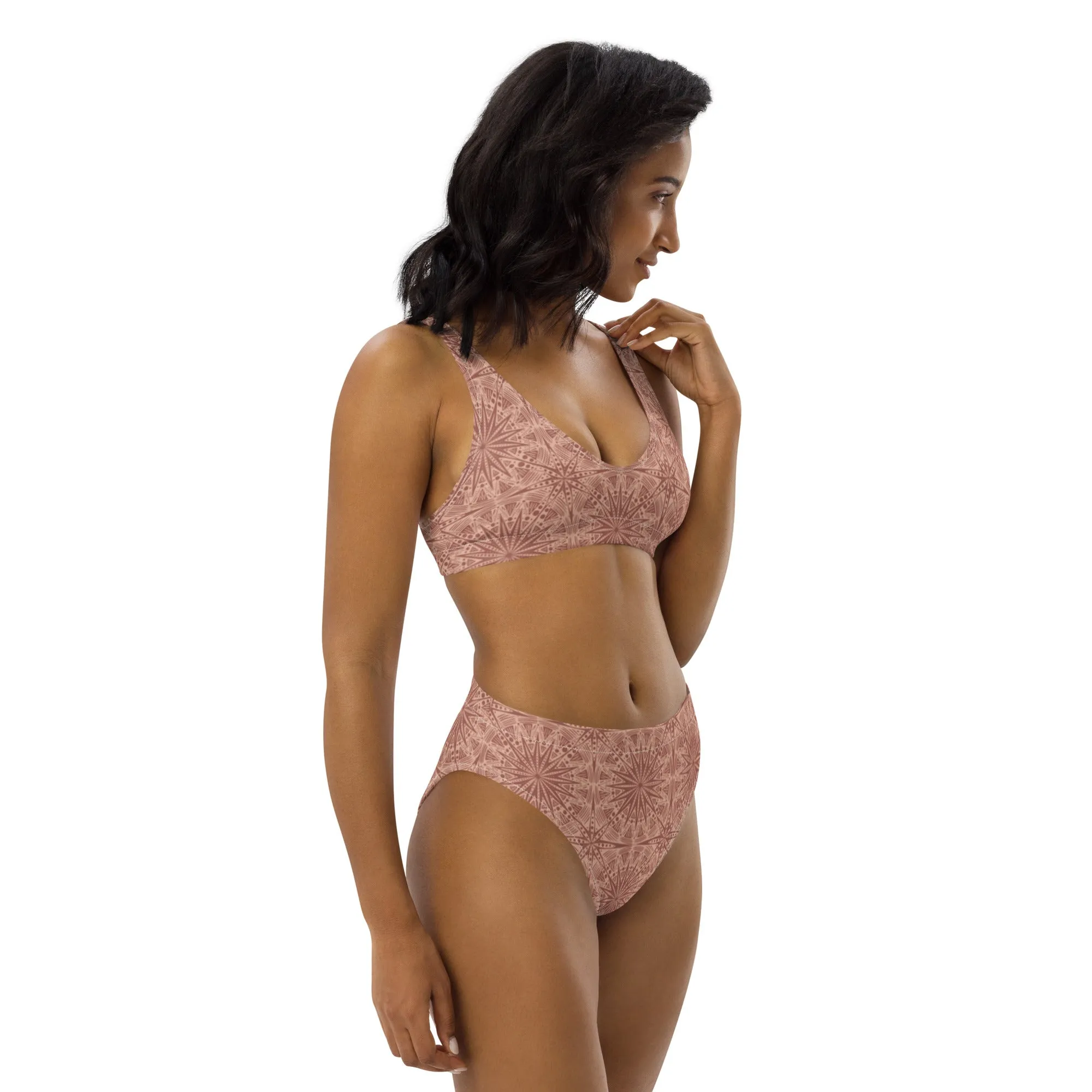 High Waisted Bikini Womens (Glamourange Luxury Bikini High Waisted - 0058 Patterns Model)
