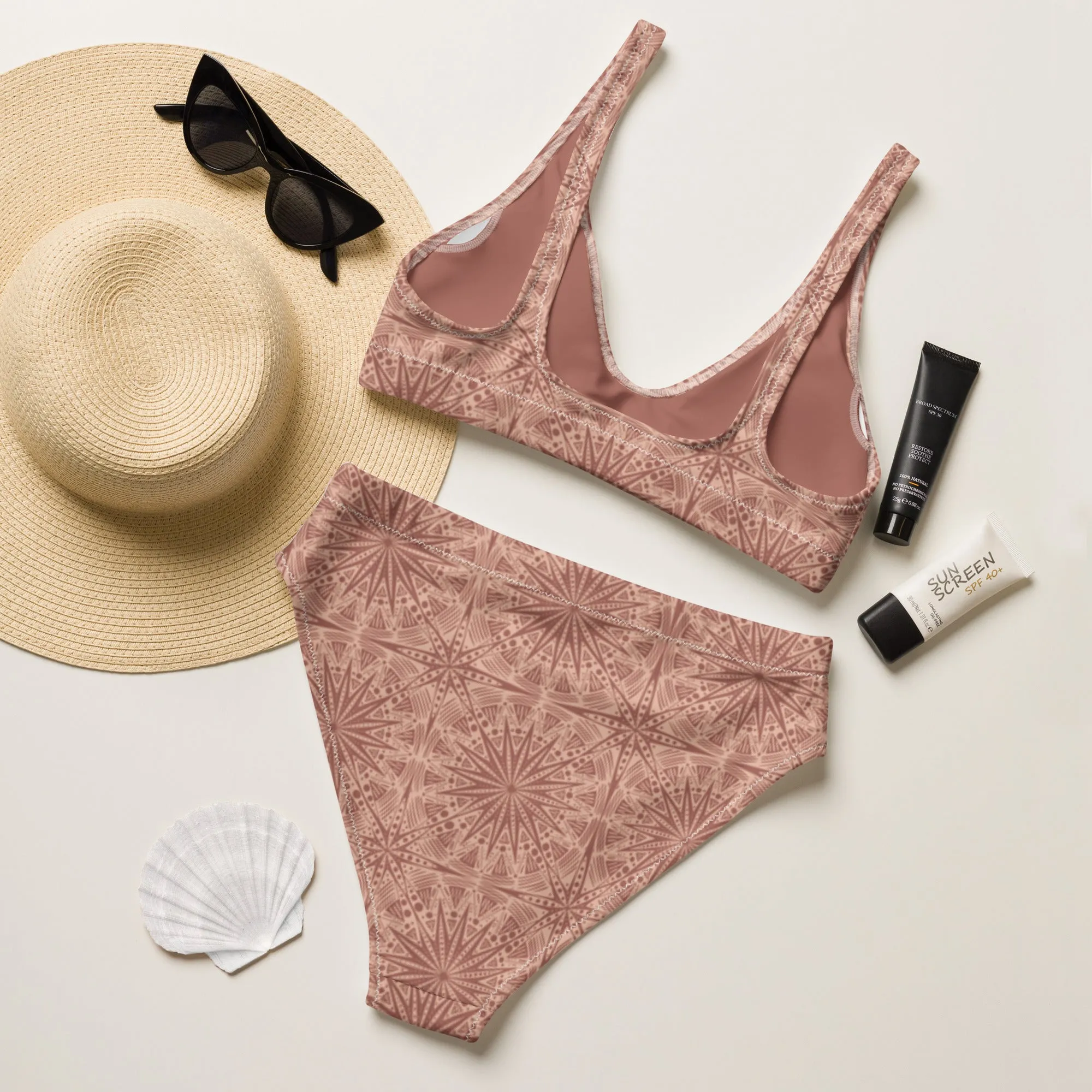 High Waisted Bikini Womens (Glamourange Luxury Bikini High Waisted - 0058 Patterns Model)