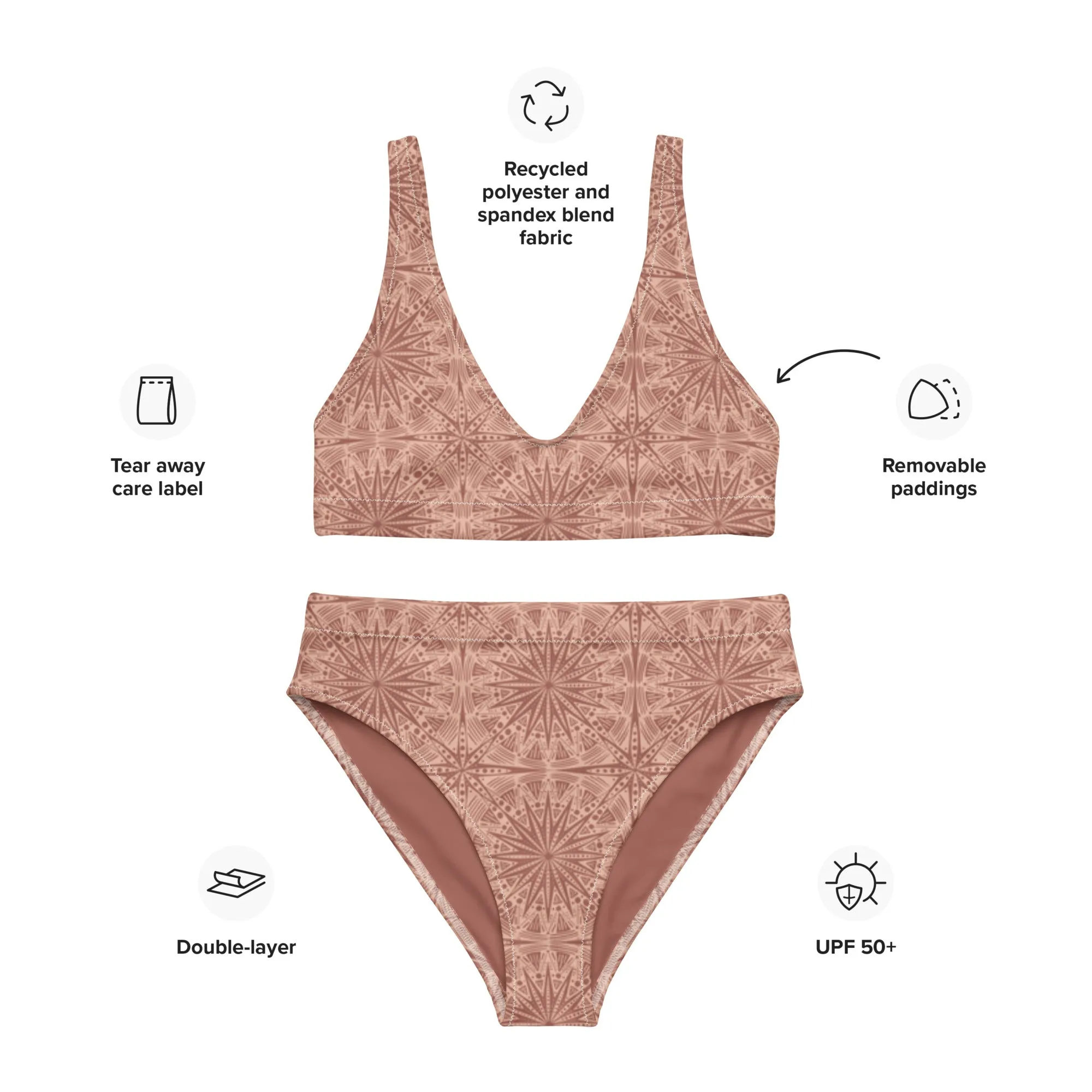 High Waisted Bikini Womens (Glamourange Luxury Bikini High Waisted - 0058 Patterns Model)