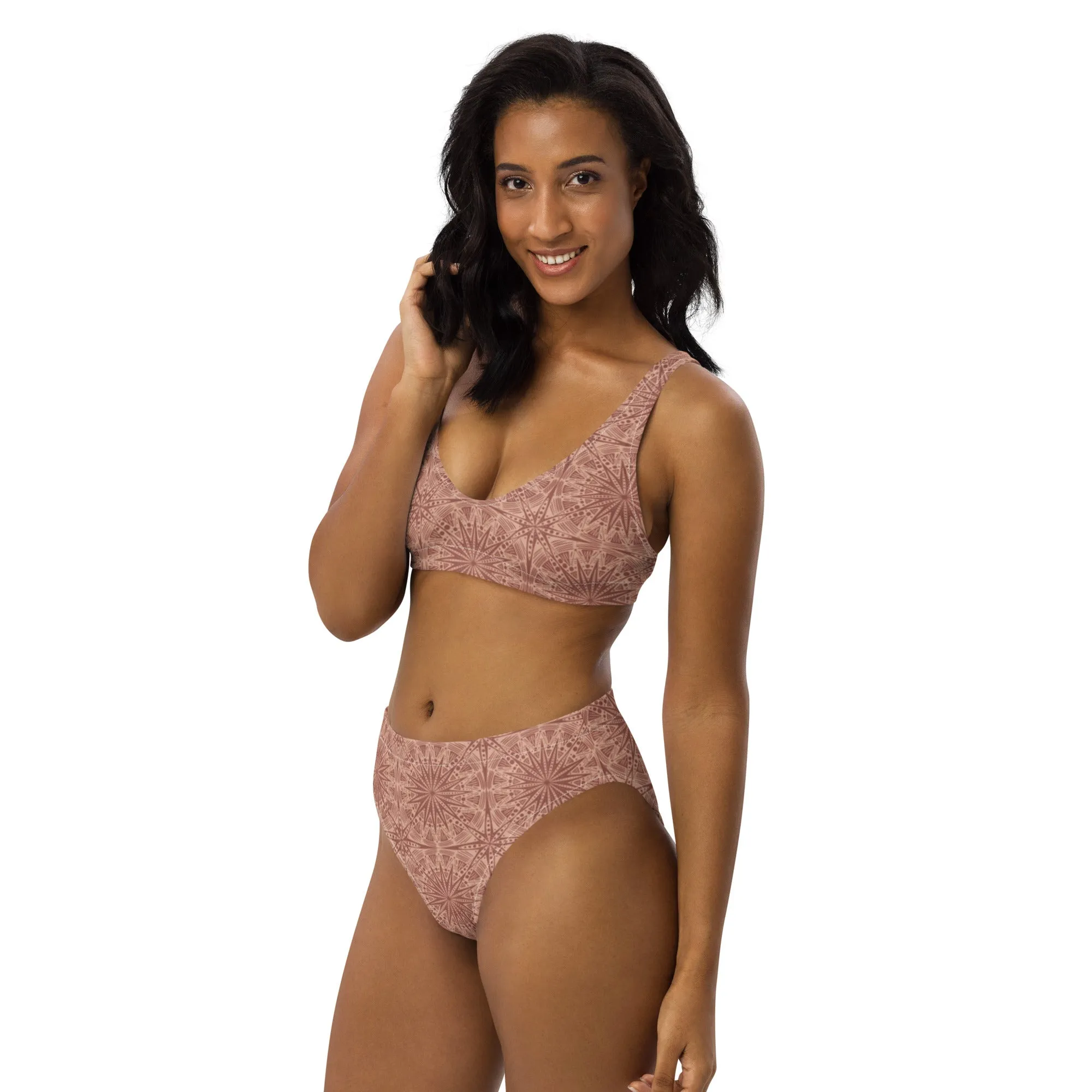 High Waisted Bikini Womens (Glamourange Luxury Bikini High Waisted - 0058 Patterns Model)