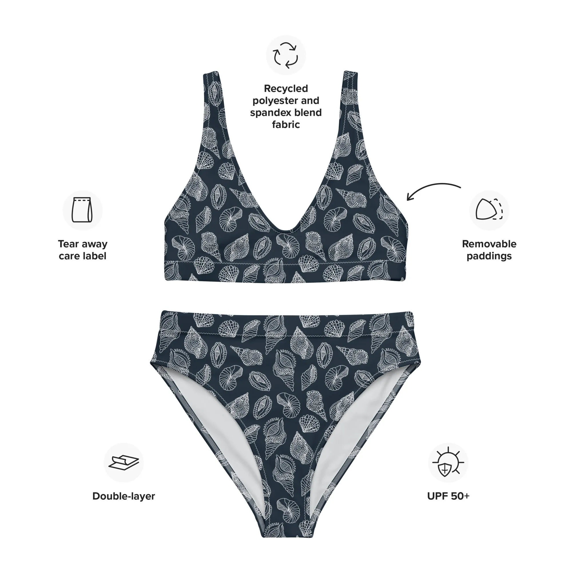 High Waisted Bikini Womens (Glamourange Luxury Bikini High Waisted - 0076 Patterns Model)