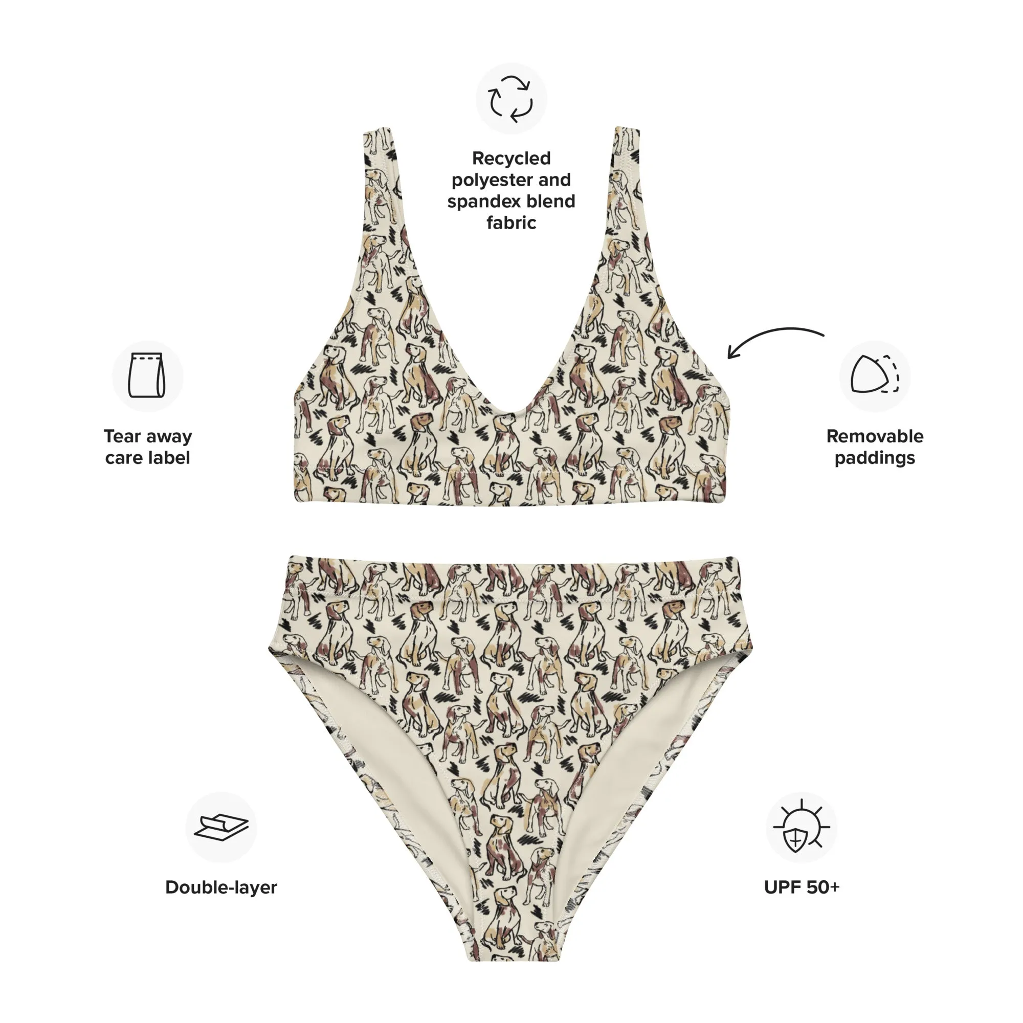 High Waisted Bikini Womens (Glamourange Luxury Bikini High Waisted - 0079 Patterns Model)