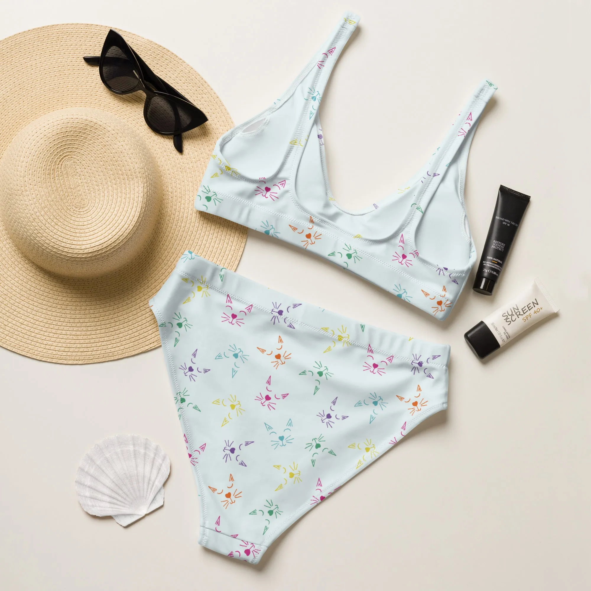 High Waisted Bikini Womens (Glamourange Luxury Bikini High Waisted - 0083 Patterns Model)