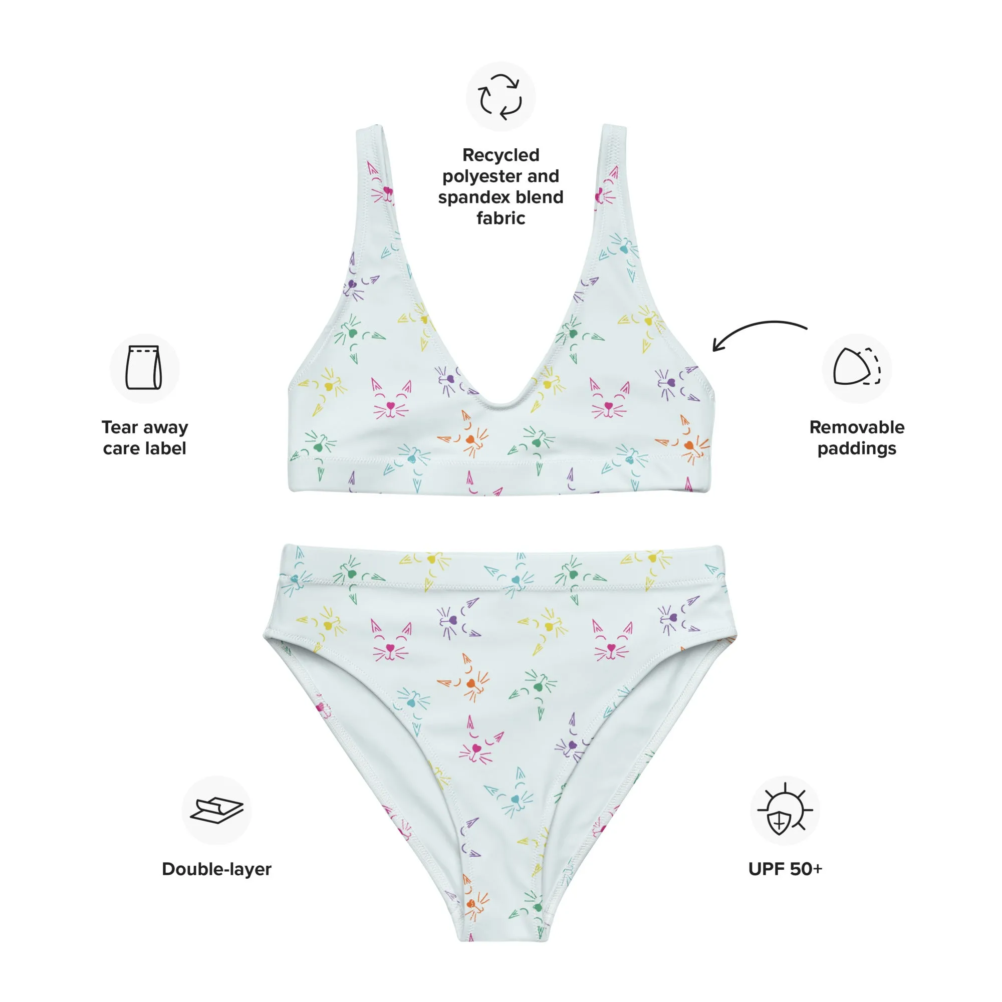High Waisted Bikini Womens (Glamourange Luxury Bikini High Waisted - 0083 Patterns Model)