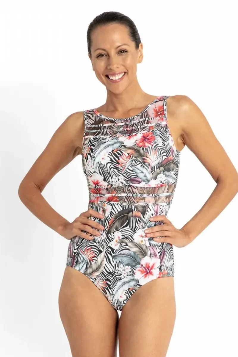 Jantzen Africa High Neck Mastectomy One Piece