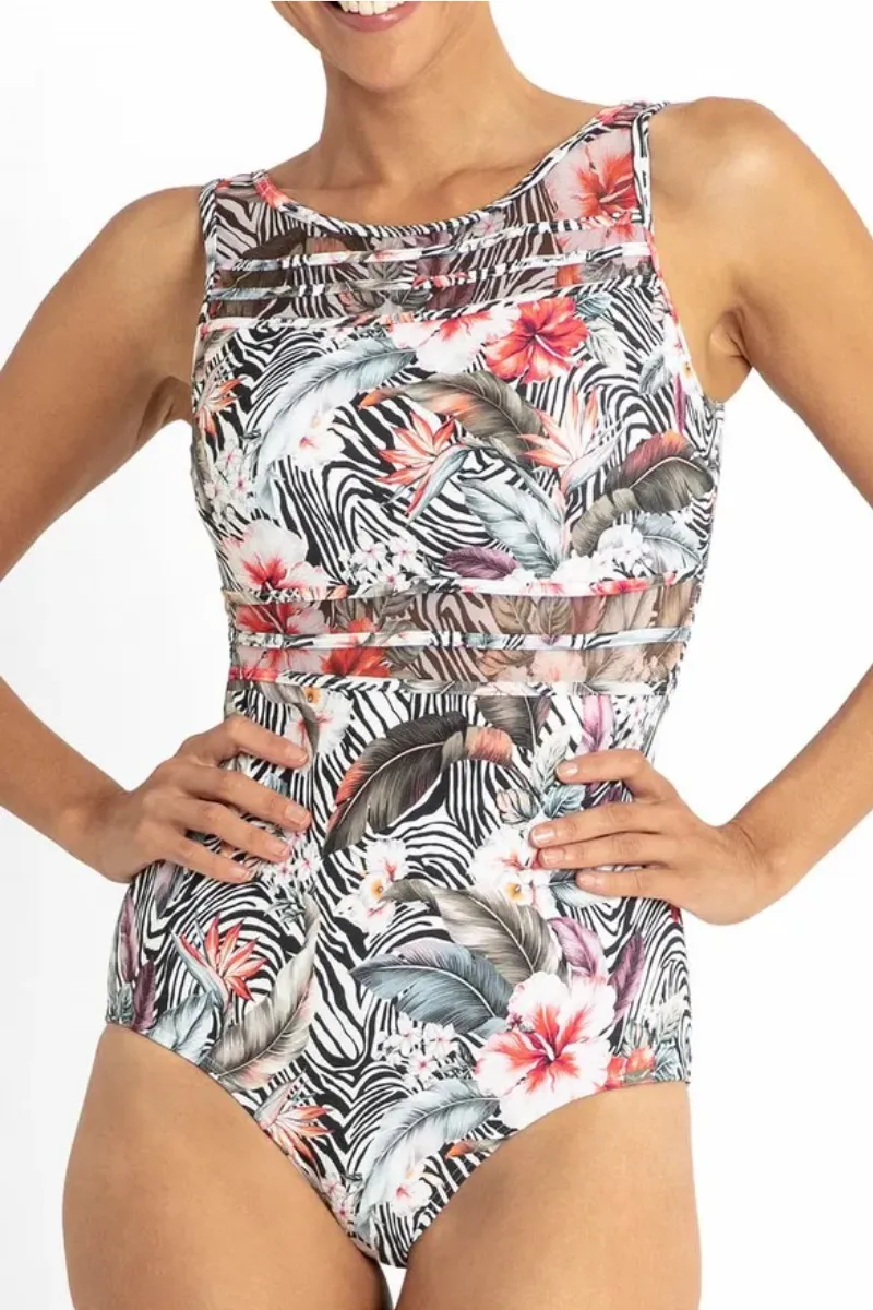 Jantzen Africa High Neck Mastectomy One Piece