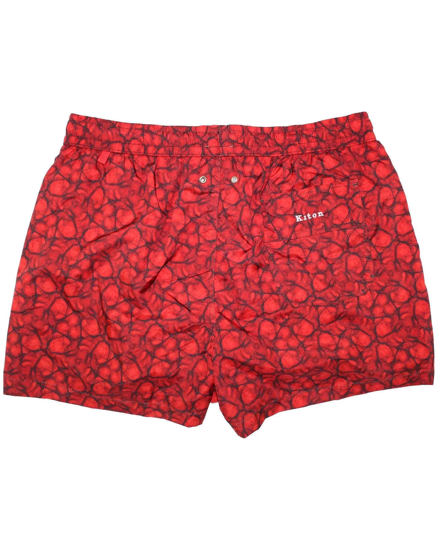 Kiton Swim Shorts L Red Black Design - Luxury Men Swimwear SALE