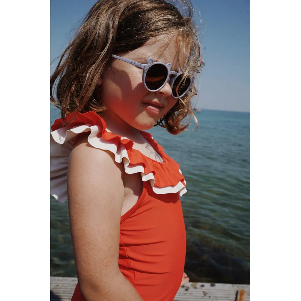 Konges Sløjd Moule Frill Swimsuit Fiery Red