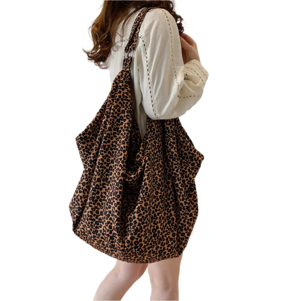 Leopard Polyester Tote Bag