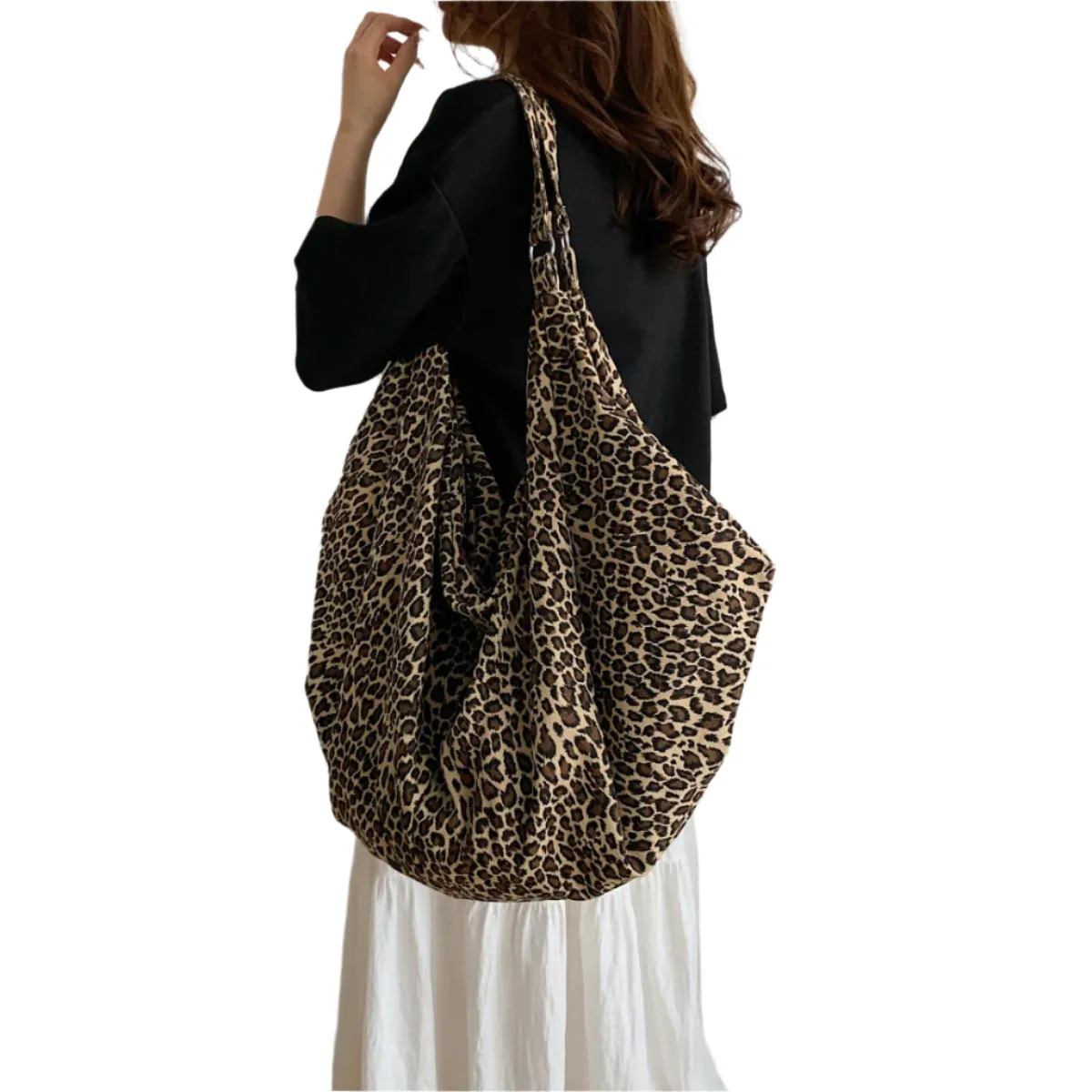 Leopard Polyester Tote Bag